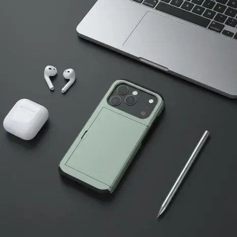 ShieldCase® ShieldCase iPhone 18 Pro Max Kaarthouder case met slider (donkergroen)