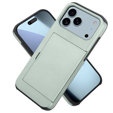 ShieldCase® ShieldCase iPhone 18 Pro Max Kaarthouder case met slider (donkergroen)