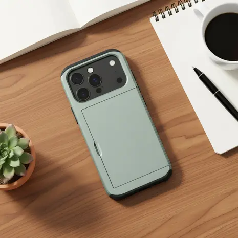 ShieldCase® ShieldCase iPhone 18 Pro Max Kaarthouder case met slider (donkergroen)