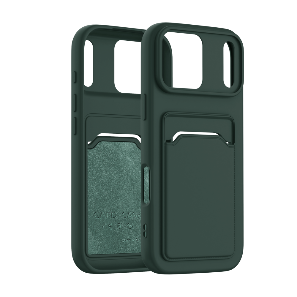 ShieldCase® ShieldCase iPhone 18 Pro Max siliconen hoesje met pasjeshouder (donkergroen)