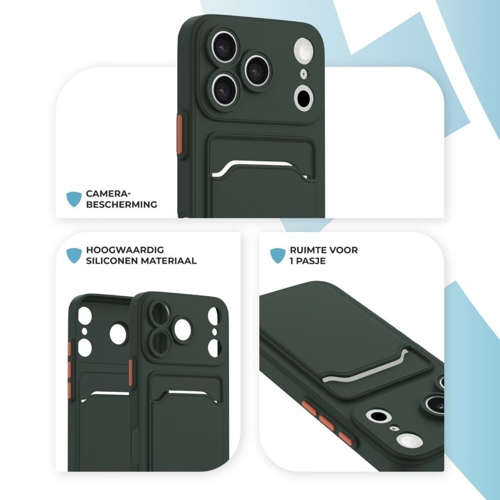 ShieldCase® ShieldCase iPhone 18 Pro Max Back cover met pasjeshouder (donkergroen) ShieldCase® ShieldCase iPhone 18 Pro Max Back cover met pasjeshouder (donkergroen)