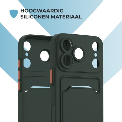 ShieldCase® ShieldCase iPhone 18 Pro Max Back cover met pasjeshouder (donkergroen) ShieldCase® ShieldCase iPhone 18 Pro Max Back cover met pasjeshouder (donkergroen)
