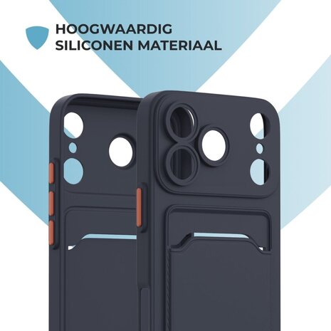 ShieldCase® ShieldCase iPhone 18 Pro Max Back cover met pasjeshouder (donkerblauw) ShieldCase® ShieldCase iPhone 18 Pro Max Back cover met pasjeshouder (donkerblauw)