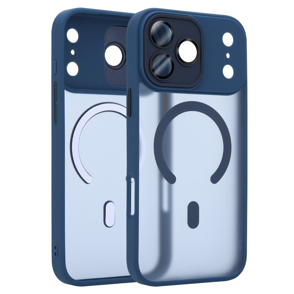 Coverzs Coverzs iPhone 18 Pro Max matte MagSafe case met camera cover (donkerblauw) Coverzs Coverzs iPhone 18 Pro Max matte MagSafe case met camera cover (donkerblauw)