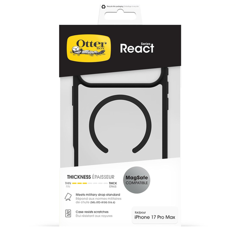 Otterbox OtterBox iPhone 18 Pro Max React MagSafe hoesje (transparant/zwart)