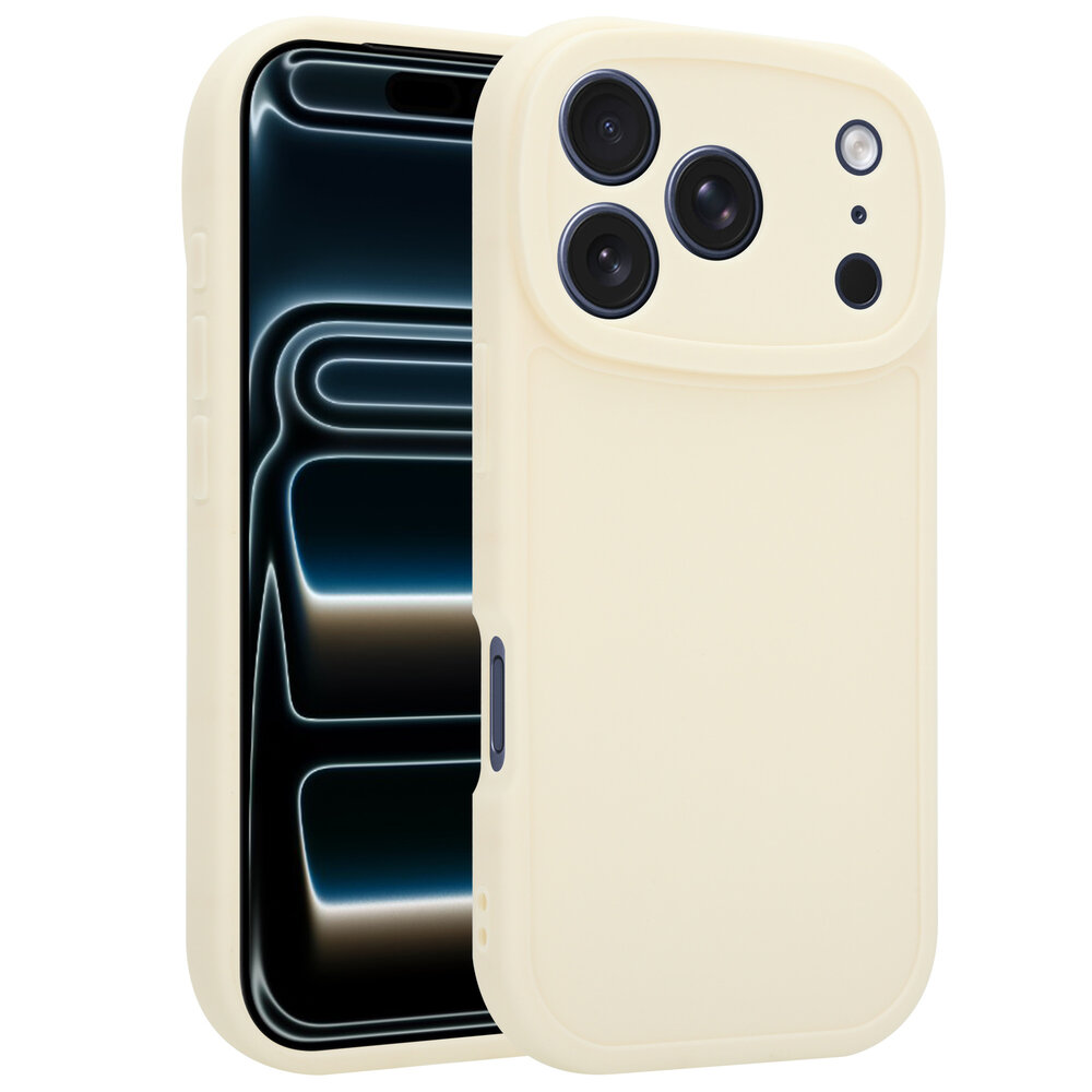 Ceezs Ceezs iPhone 18 Pro siliconen TPU hoesje (antiek wit)