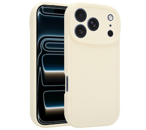 Ceezs iPhone 18 Pro siliconen TPU hoesje (antiek wit)
