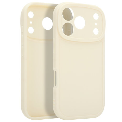 Ceezs Ceezs iPhone 18 Pro siliconen TPU hoesje (antiek wit)