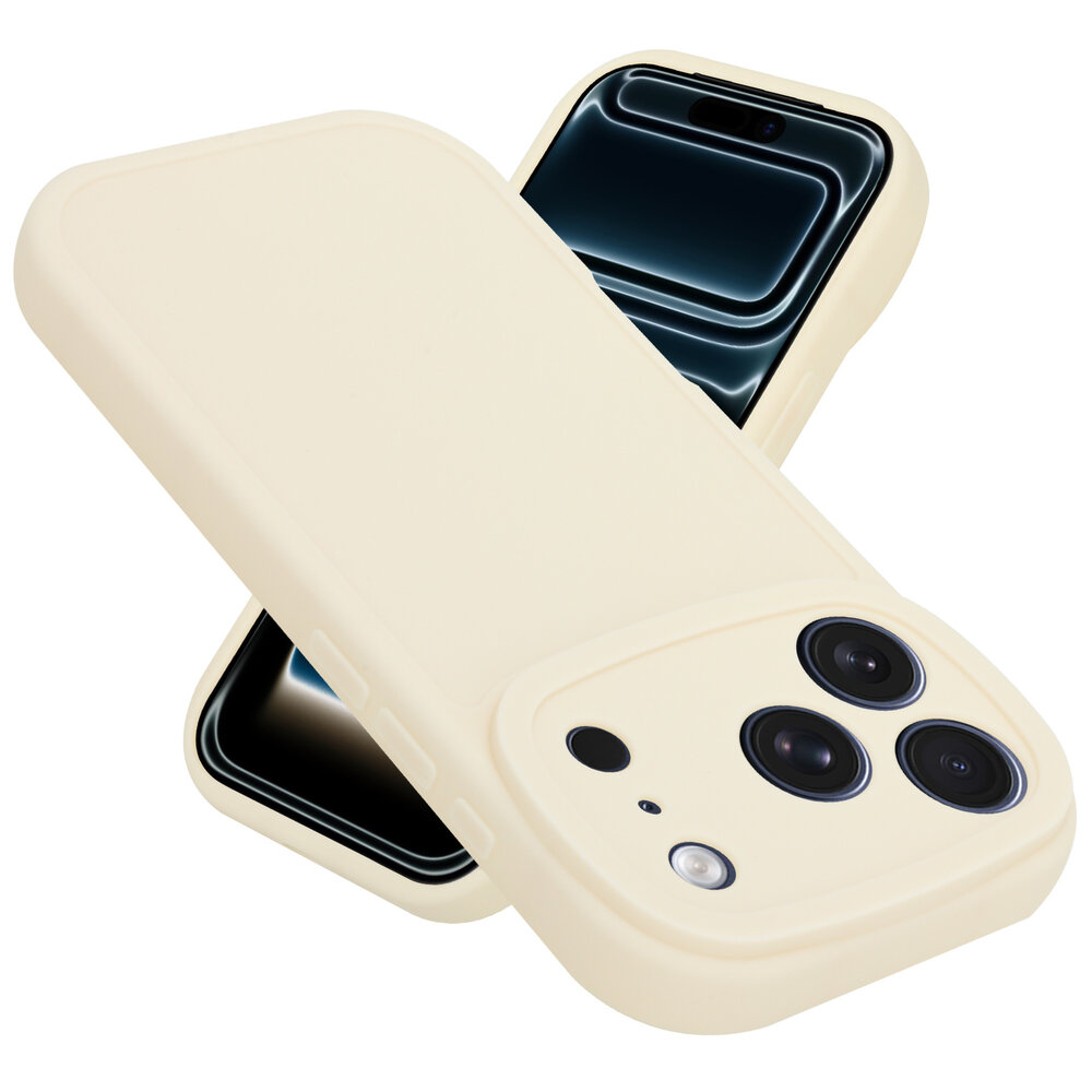 Ceezs Ceezs iPhone 18 Pro siliconen TPU hoesje (antiek wit)