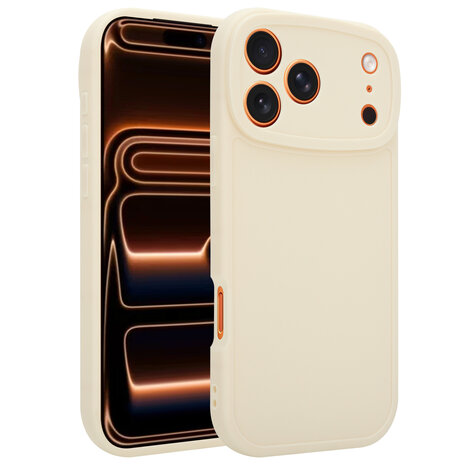 Ceezs Ceezs iPhone 18 Pro Max siliconen TPU hoesje (antiek wit)