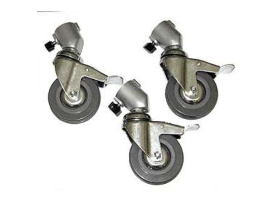 Casters Wielset + Rem 22,5 mm Heavy Duty