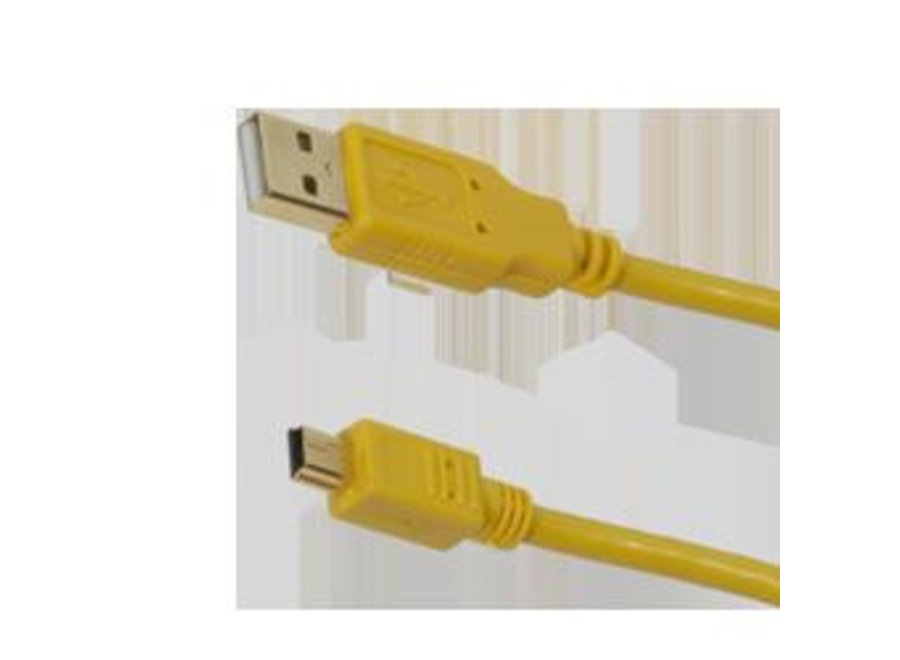 Cameleon Tethering kabel USB 2.0 A Male to Mini-B 5m Geel