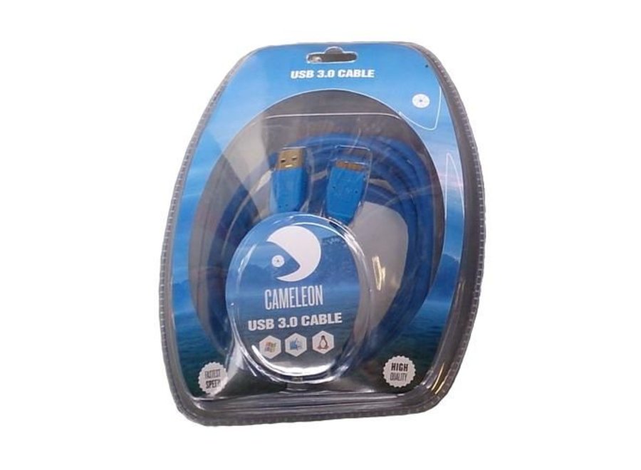 Cameleon Tethering Kabel USB 3.0 Super Speed 3m Blauw