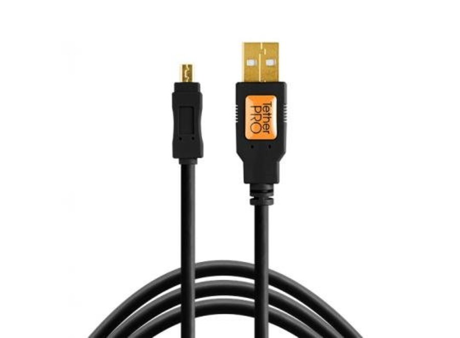 TetherTools TetherPro USB 2.0 A–Mini-B 8-pin 4.6m Zwart CU8015