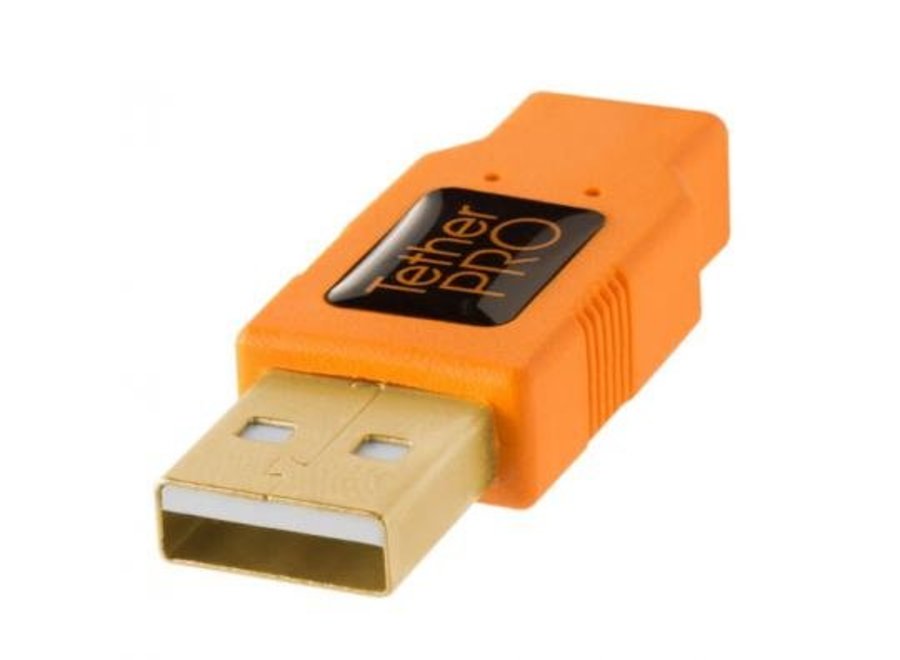 TetherTools TetherPro USB 2.0 A to Mini-B 8-pin Cable (15ft-4.6m) Orange