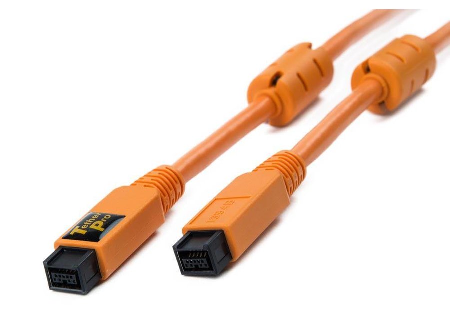 TetherPro Fire Wire 800-9 pin to 9 pin ( 15ft/4.6 mtr) Oranje