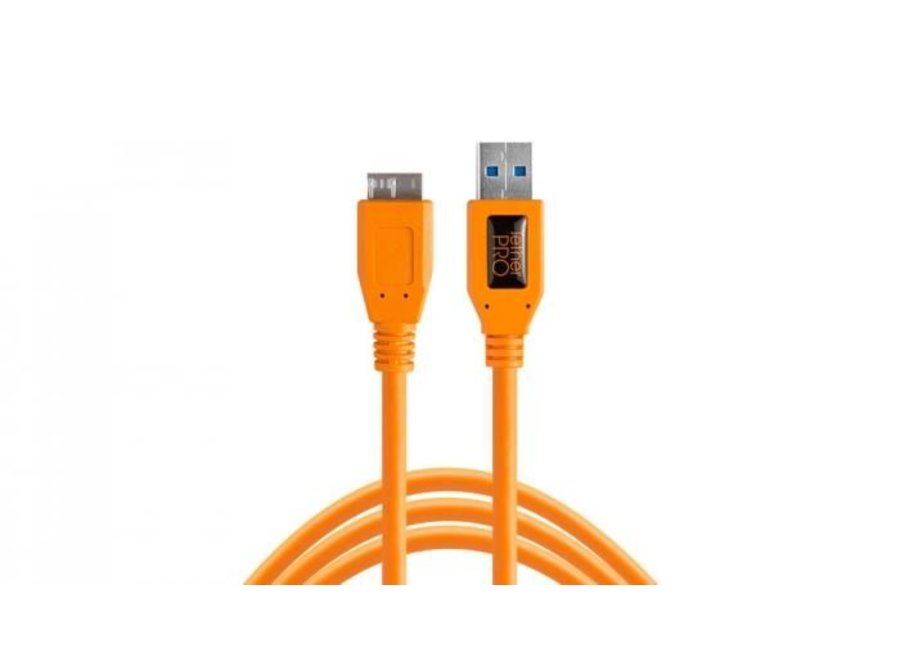 TetherTools Starter Tethering Kit USB 3.0 Micro-B Right Angle Cable Right 15' ORG