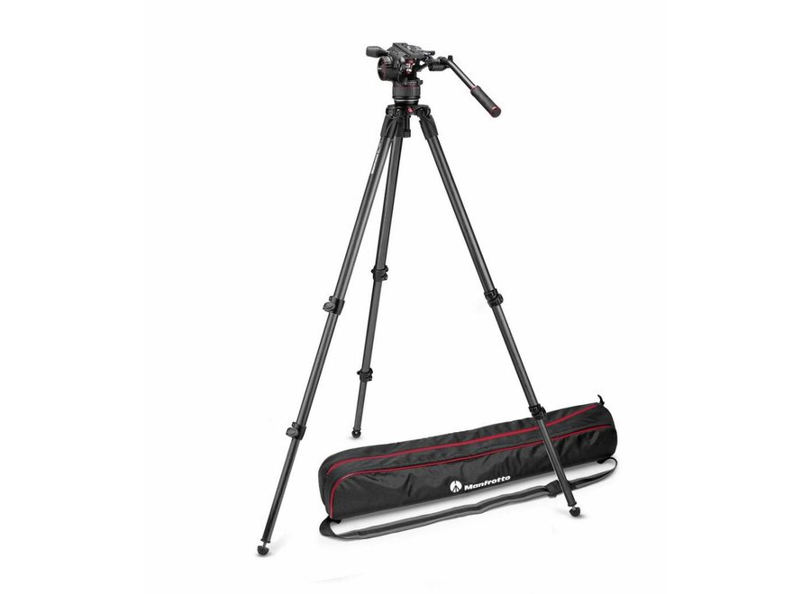 Manfrotto Nitrotech N8 videokop met CF Single Legs statief