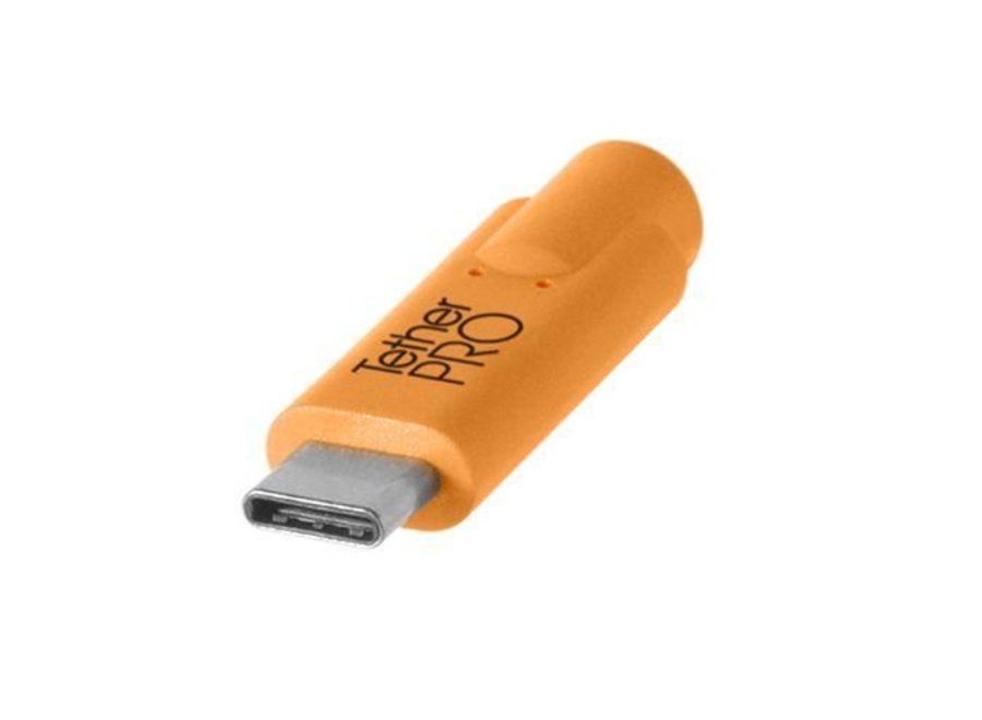 TetherPro USB-C to 3.0 Micro-B Right Angle 4.6m Orange