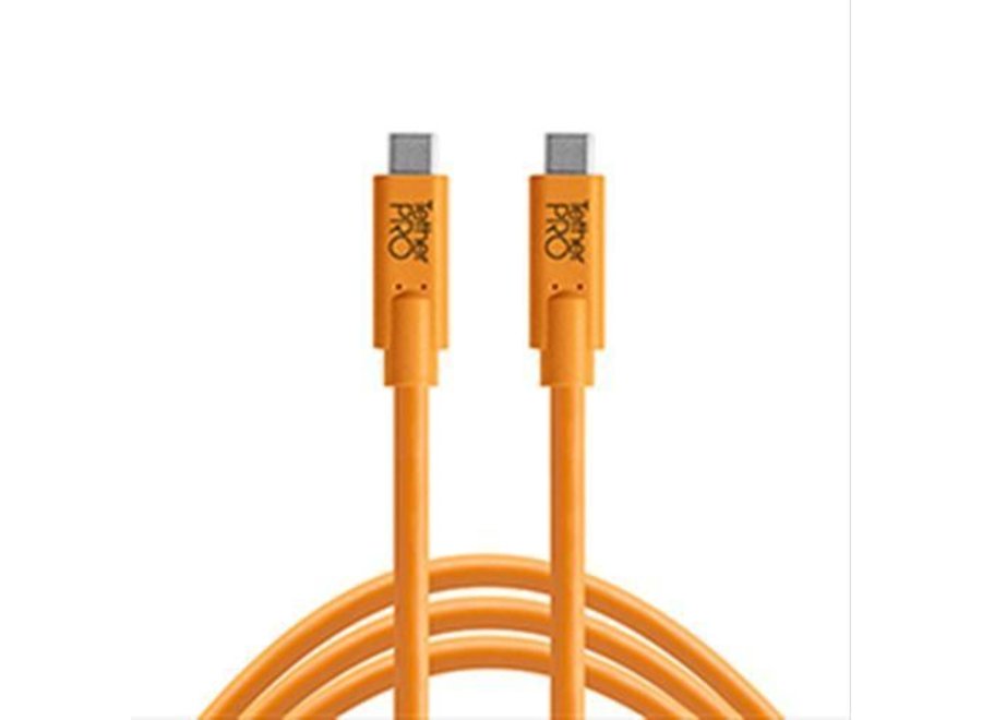 TetherPro USB-C to USB-C 15' (4.6m) High-Visibility Orange