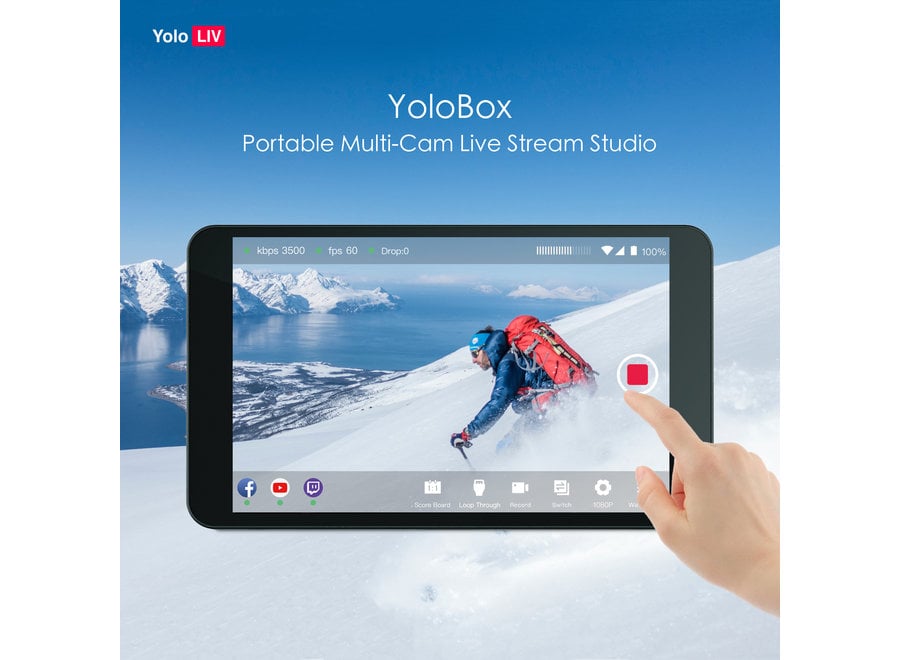 YoloLiv YoloBox Portable Multi-Cam Live Stream Studio – All-in-One livestream encoder, switcher, recorder en monitor