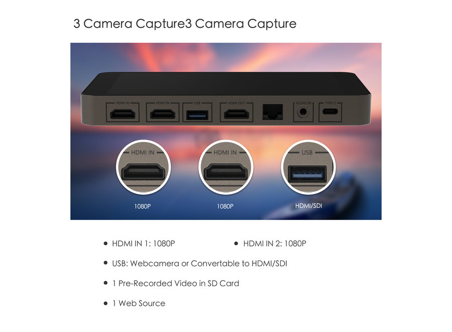 YoloLiv YoloBox Portable Multi-Cam Live Stream Studio – All-in-One livestream encoder, switcher, recorder en monitor