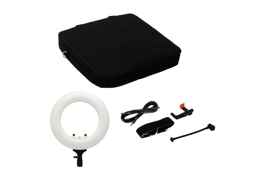 Caruba Vlogger Kit 12" LED rond +  tas Wit