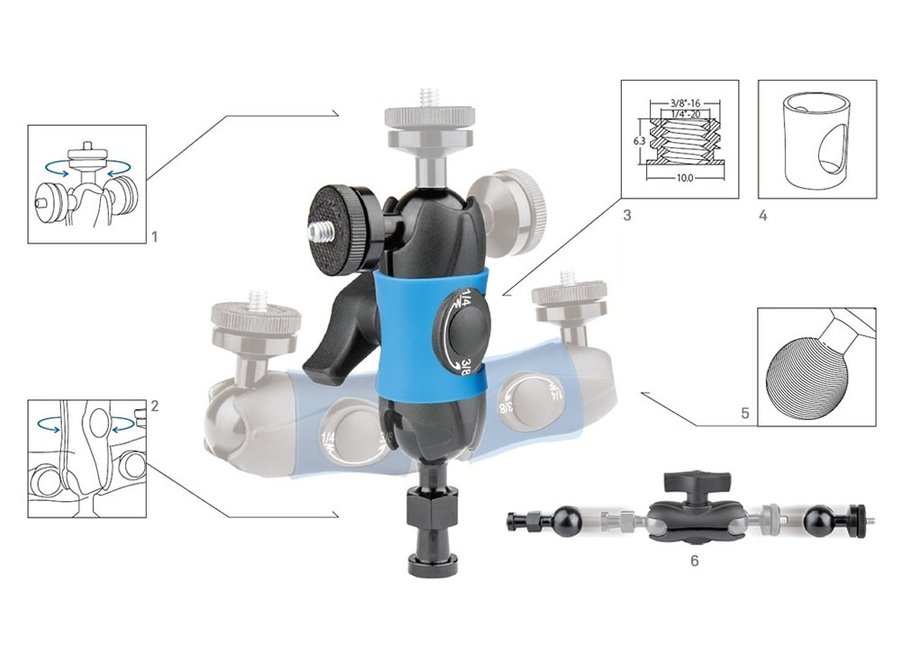 Kupo KS-408 Vesa Monitor Mount + Ball Head