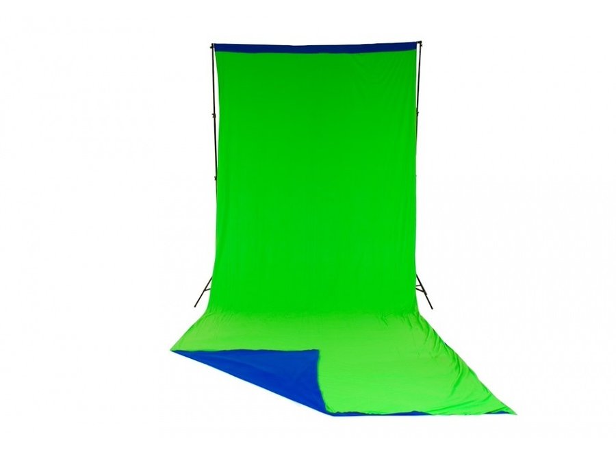 Chroma key Scherm dubbelzijdig Blauw/Groen 3 x 7 m