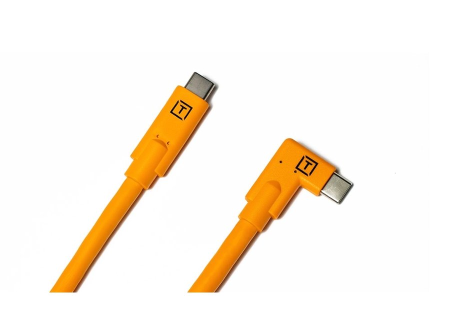 TetherPro USB-C to USB-C Right Angle Oranje