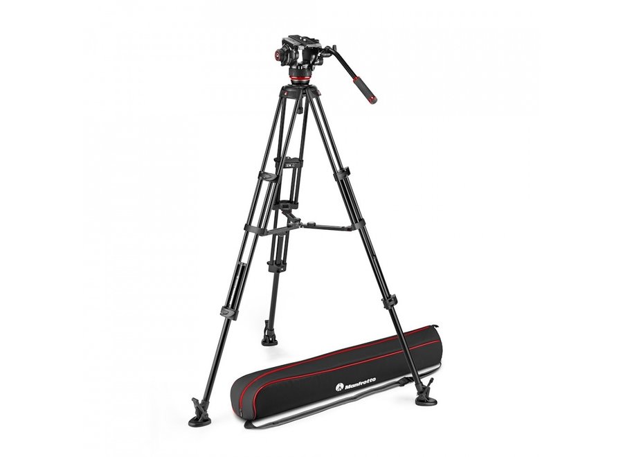 Manfrotto 504X Fluid Video Head + Alu Twin leg tripod MS