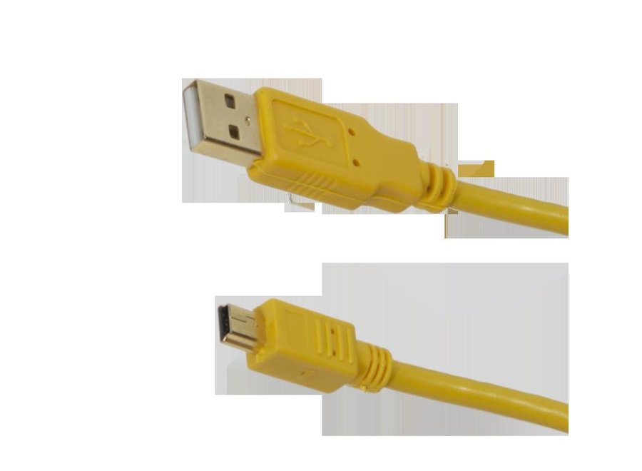 Cameleon Tethering kabel USB 2.0 A Male to Mini-B 5m Geel