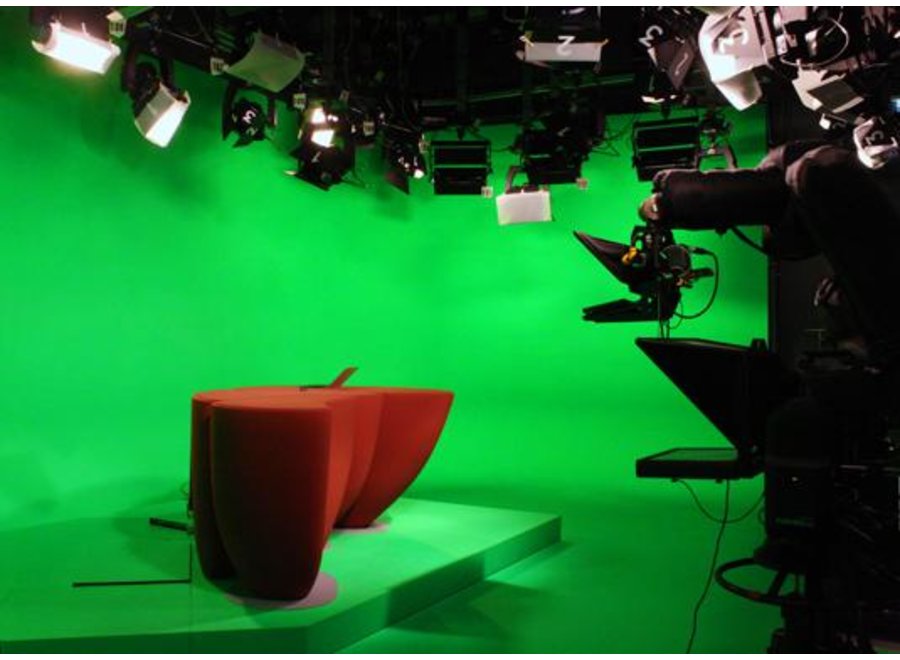 Walls and floor of circular wall with Chromakey Green p./ m²