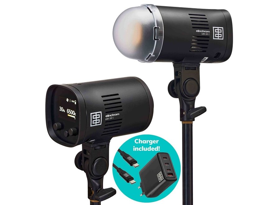 Elinchrom LED 100 C Dual Light Kit + Charger
