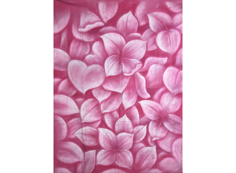 ADCH643 Handgeschilderd Achtergronddoek Roze | Bloemen 1.5x1.8m