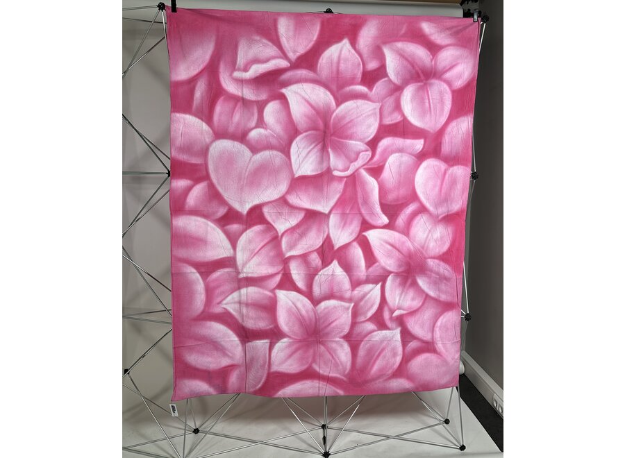 ADCH643 Hand-Painted Backdrop Pink Flowers 1.5x1.8m