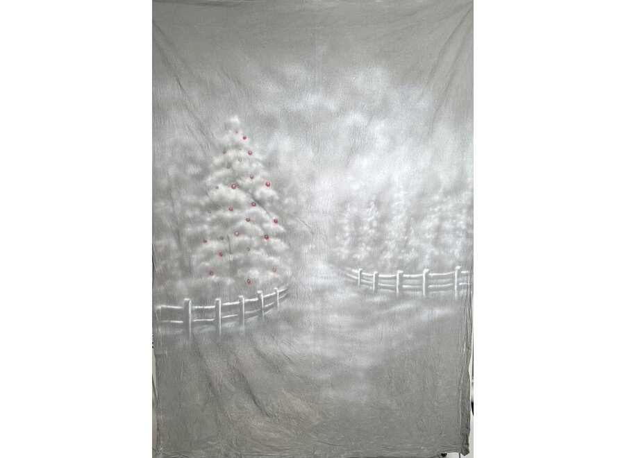 Hand geschilderd Achtergronddoek 1.5m x 1.80m Grijs | Kerstboom