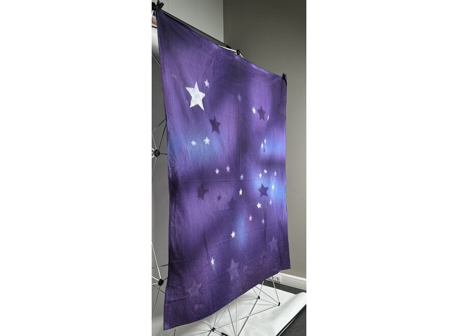 Hand geschilderd Achtergronddoek 1.5m x 1.80m Paars | Sterren