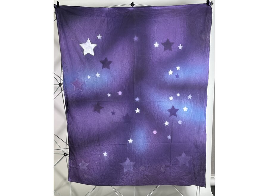 Hand geschilderd Achtergronddoek 1.5m x 1.80m Paars | Sterren