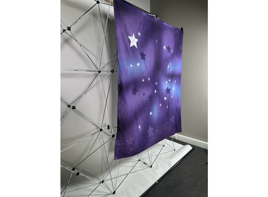 Hand-Painted Backdrop 1.5x1.8m Purple Stars KM189
