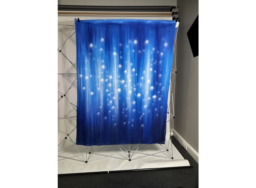 Hand geschilderd Achtergronddoek 1.5m x 1.80m Blauw | Sterrenhemel