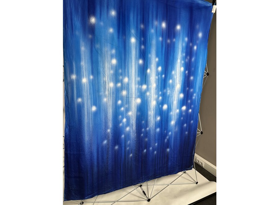 Hand geschilderd Achtergronddoek 1.5m x 1.80m Blauw | Sterrenhemel