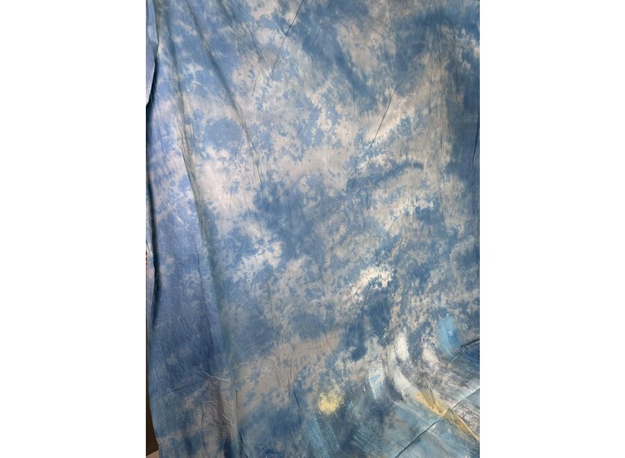 Handgeschilderd Achtergronddoek 3x6 m Blue | Aurora Brush