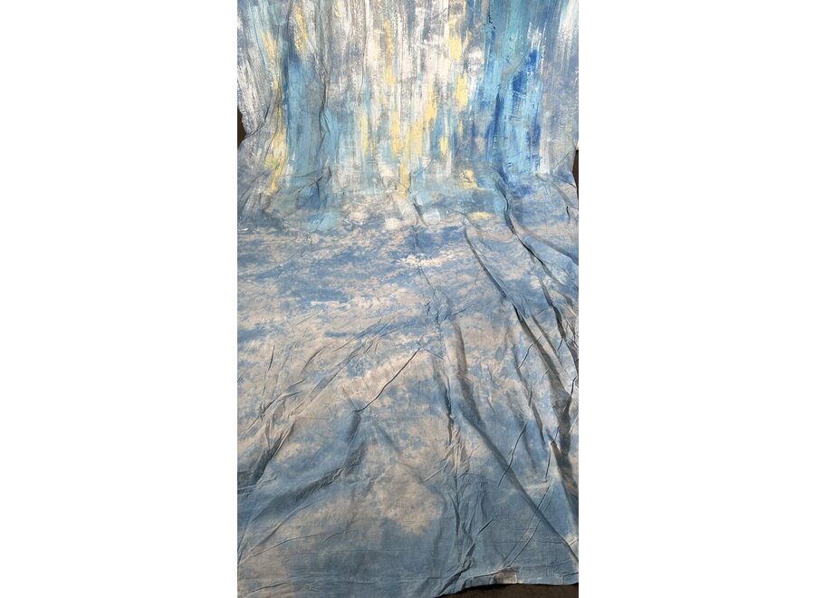 Handgeschilderd Achtergronddoek 3x6 m Blue | Aurora Brush