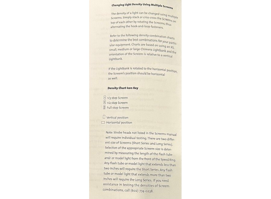 Chimera 3580 Screem Short Style – Light Density Control Set