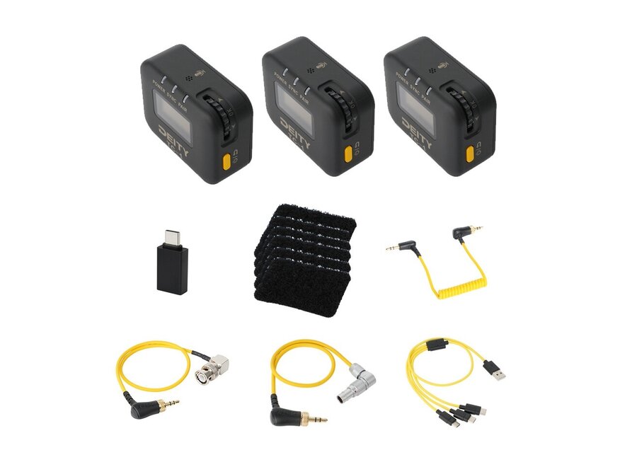 Deity TC-1 Timecode Device 3-Kit inclusief kabels – Draadloze, nauwkeurige tijdcode-oplossing voor film en video
