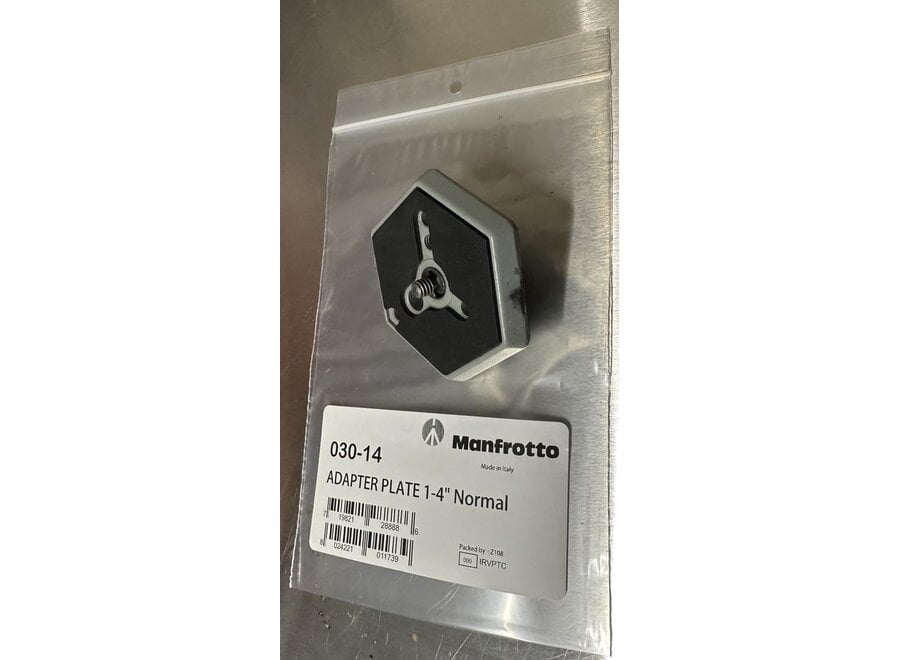 Used Manfrotto 030-14 Quick Change Camera Plate – 1/4"