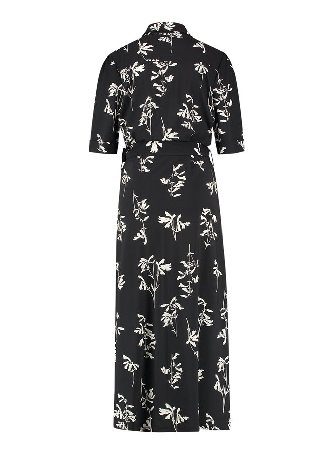 Delfina flower dress - black/ecru