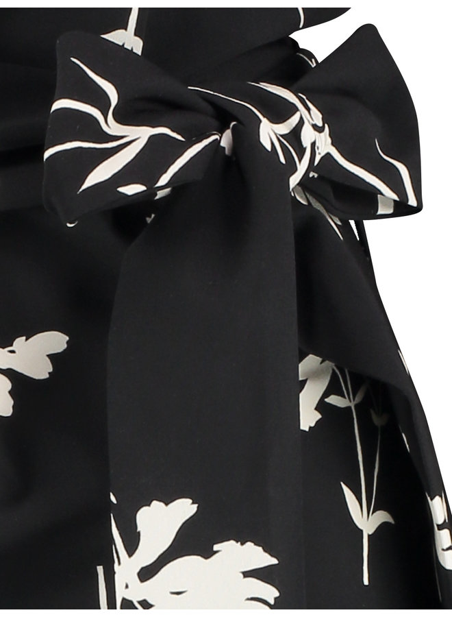 Delfina flower dress - black/ecru