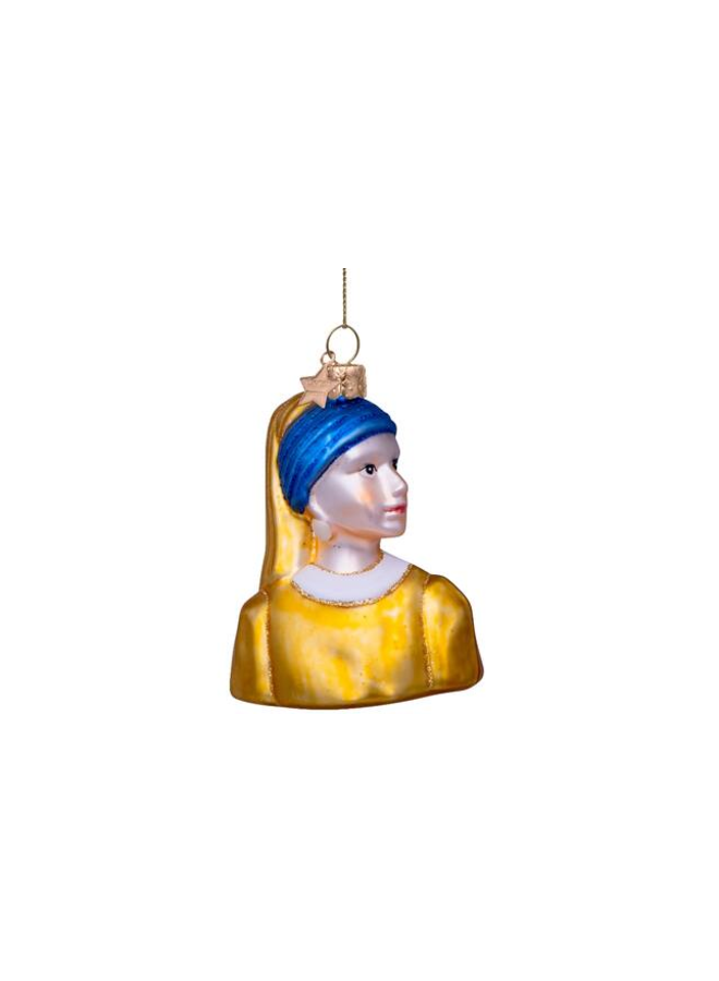 Kersthanger Girl with a Pearl Earring Vermeer H8cm